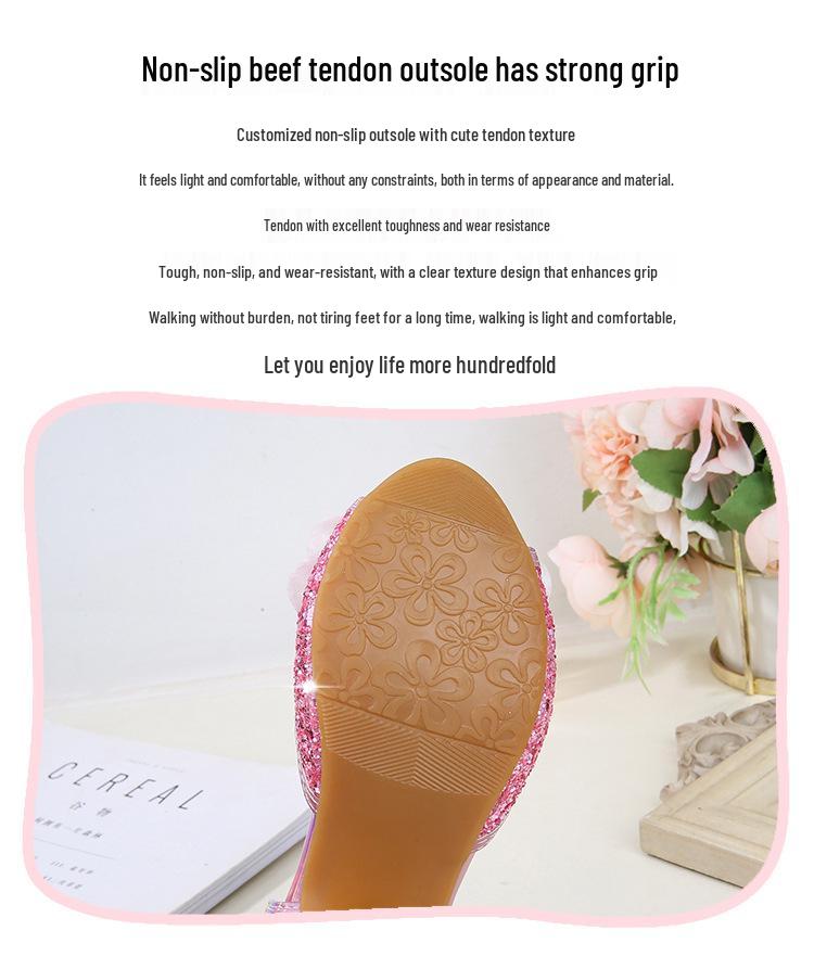 Girls' Summer Princess Non-slip Sandal Heels with Bow – For Kids & Big Kids