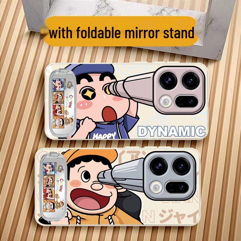 iQOO15 Creative Cartoon Stand Phone Case for Men and Women White Horizontal Yellow Fat Tiger