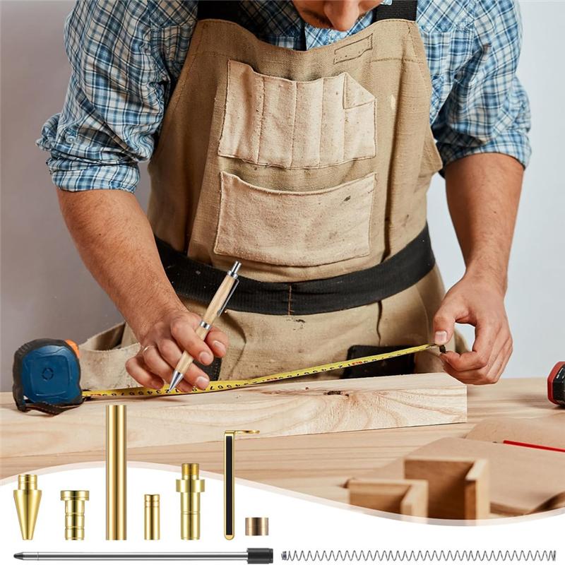 Kit Penne Retraibili A25F-6 Pezzi Per Tornitura Legno Kit Penna Click 8mm Con Ricambi Forniture Per Tornitura Tornio Per Realizzazione Penne Legno