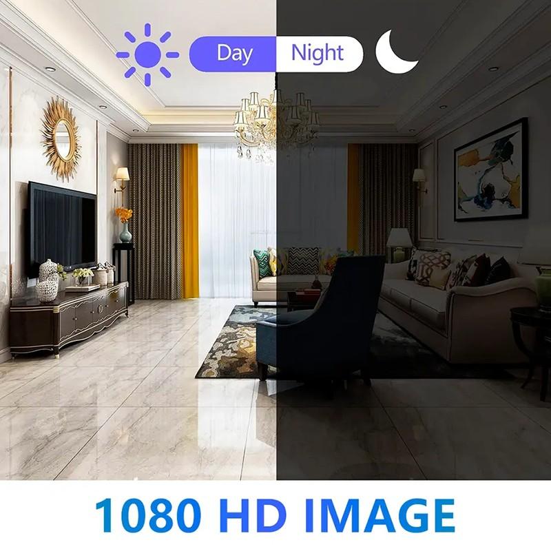 Telecamera IP wireless con visione notturna a infrarossi 1080P, senza angoli morti, con batterie V380 Pro 200W, videosorveglianza domestica