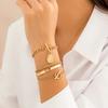 Metal Wind Stacked And Matched Chain Versatile Bracelet, Hip Hop Geometric Love Fashion Bracelet