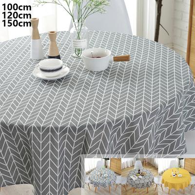 Tovaglia Rotonda Copritavolo Sala da Pranzo Decorativa 47''/59''/39'' Miscela di Cotone+Lino Lavabile Tovaglia per Esterno Interno
