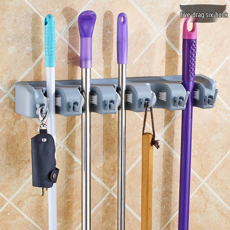 Premium Magic Mop & Broom Holder - Bathroom Storage Solution
