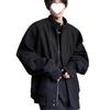 Men's Stand-Collar Woolen Coat - American Silhouette, Heavyweight Short Jacket for Spring/Autumn