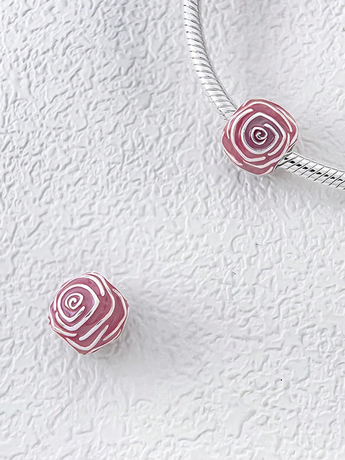 

Copper Metal Plated Authentic Original Charm Bead Components Valentine s Day Love Roses Bead Components Compatible With Bracelet High Quality Fine