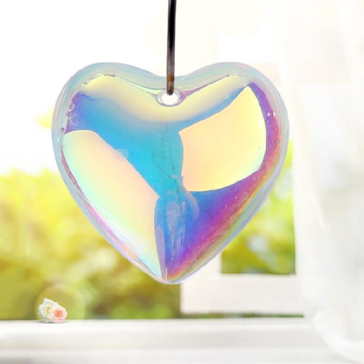 10Pcs Heart Glass Rock Charm Bracelet Necklace Pendant DIY Jewelry Making Craft