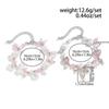 1/2 Pcs Bow Love Pendant Imitation Pearl Beaded Bracelet  Trendy Women Bracelet Girly Sweet Y2K Jewelry Accessories Gifts