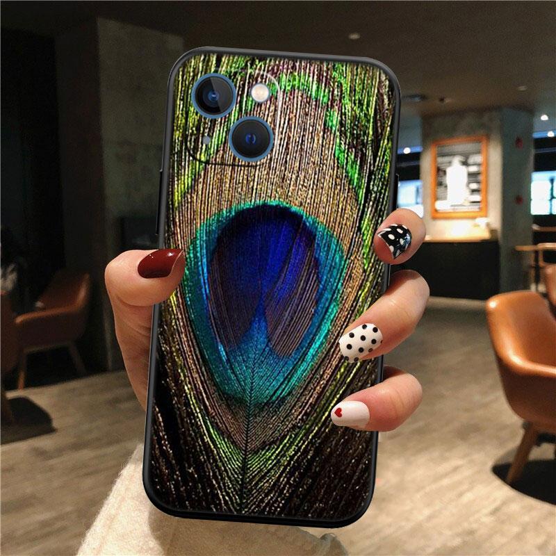 IK53 Pfauenfeder Muschel Handyhülle für Samsung Galaxy Note 10 20 S23 S24 S25 Ultra FE Plus Edge Lite A02S A35 A07 A17