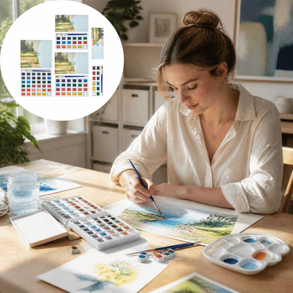 Solid Watercolor Water Color Pigment Kit Portable Artist Watercolor Paint For Students