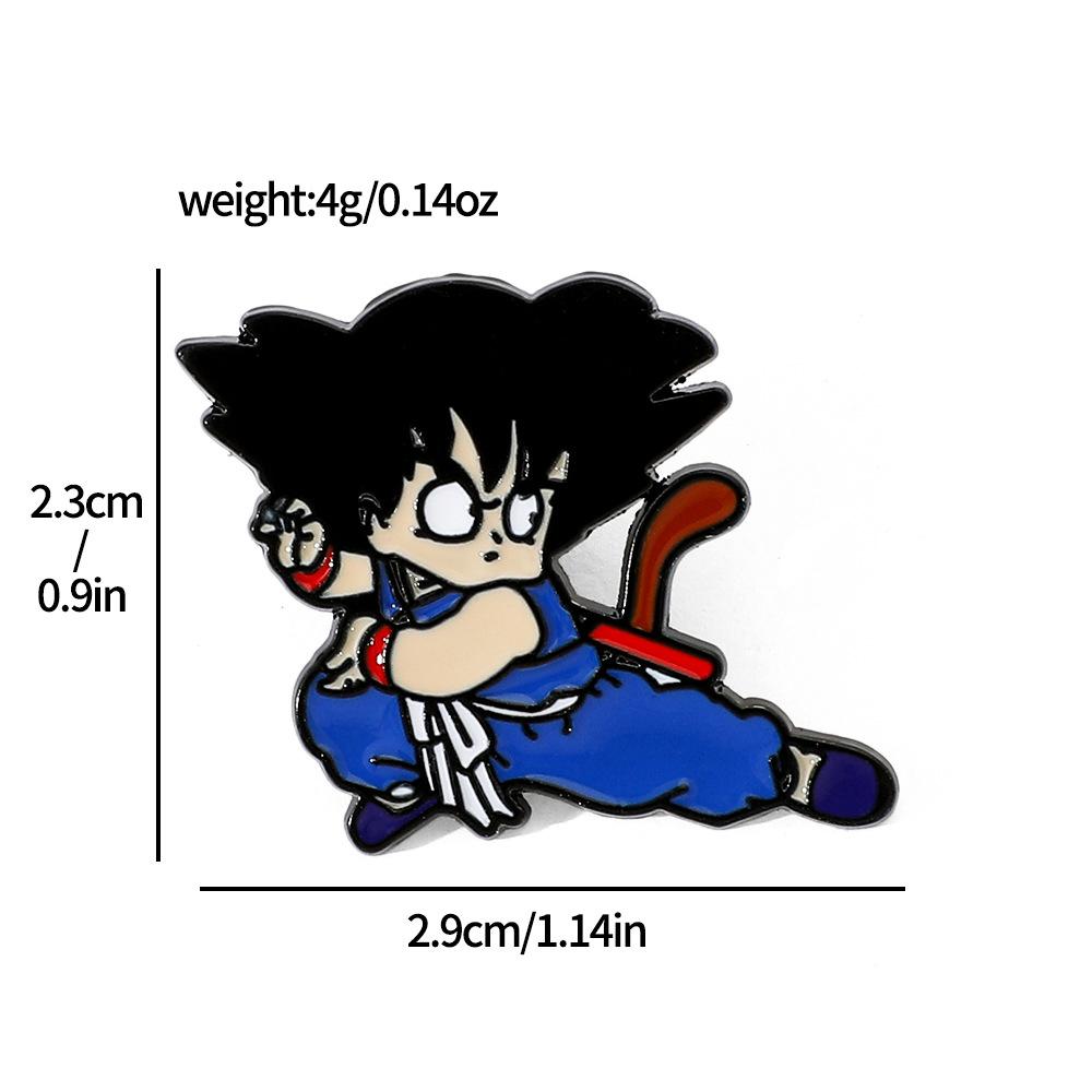 RiMan Creative Dragon Ball Metal Badge Somersault Cloud Wukong Alloy Oil Drop Brooch Accessories Pin Decoration