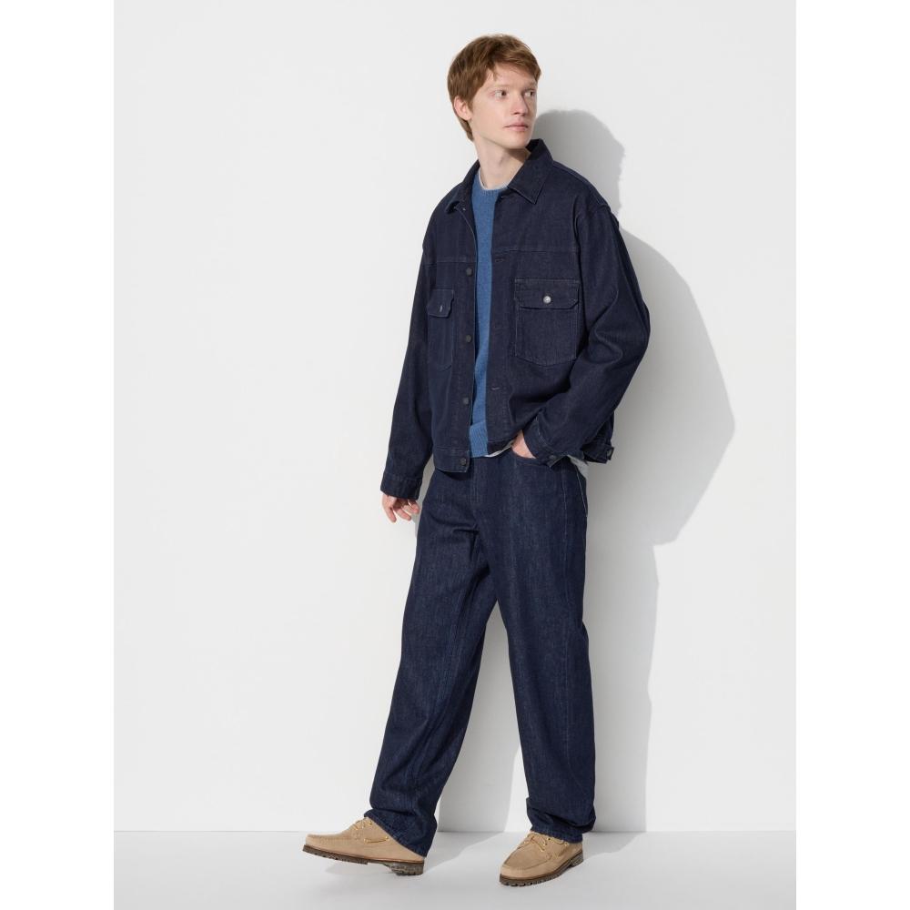 Uniqlo Japonské široké rovné džíny dlouhé