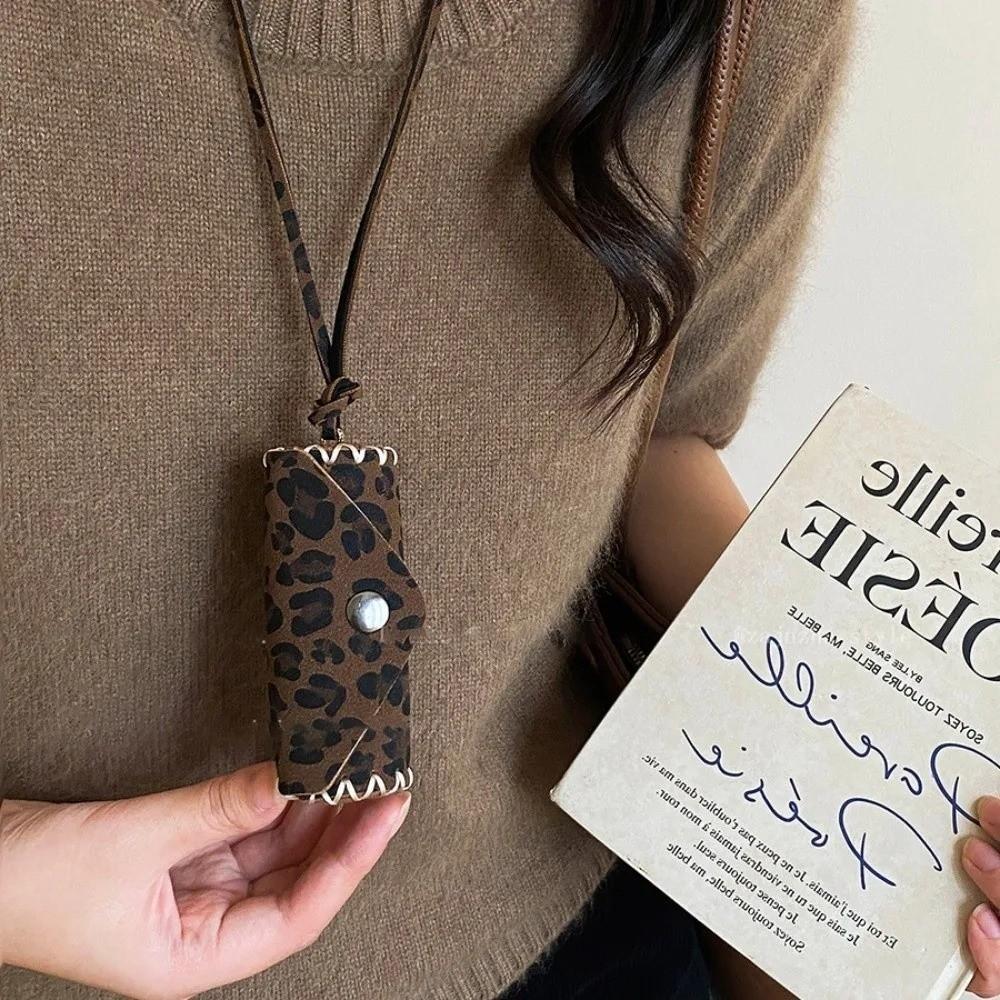 Adjustable Sweater Chain Leopard Print Collarbone Chain New Women Necklace