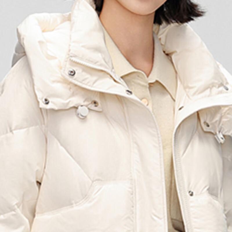 Xuezhongfei Damen Petite Winter Daunenjacke mit abnehmbarer Kapuze