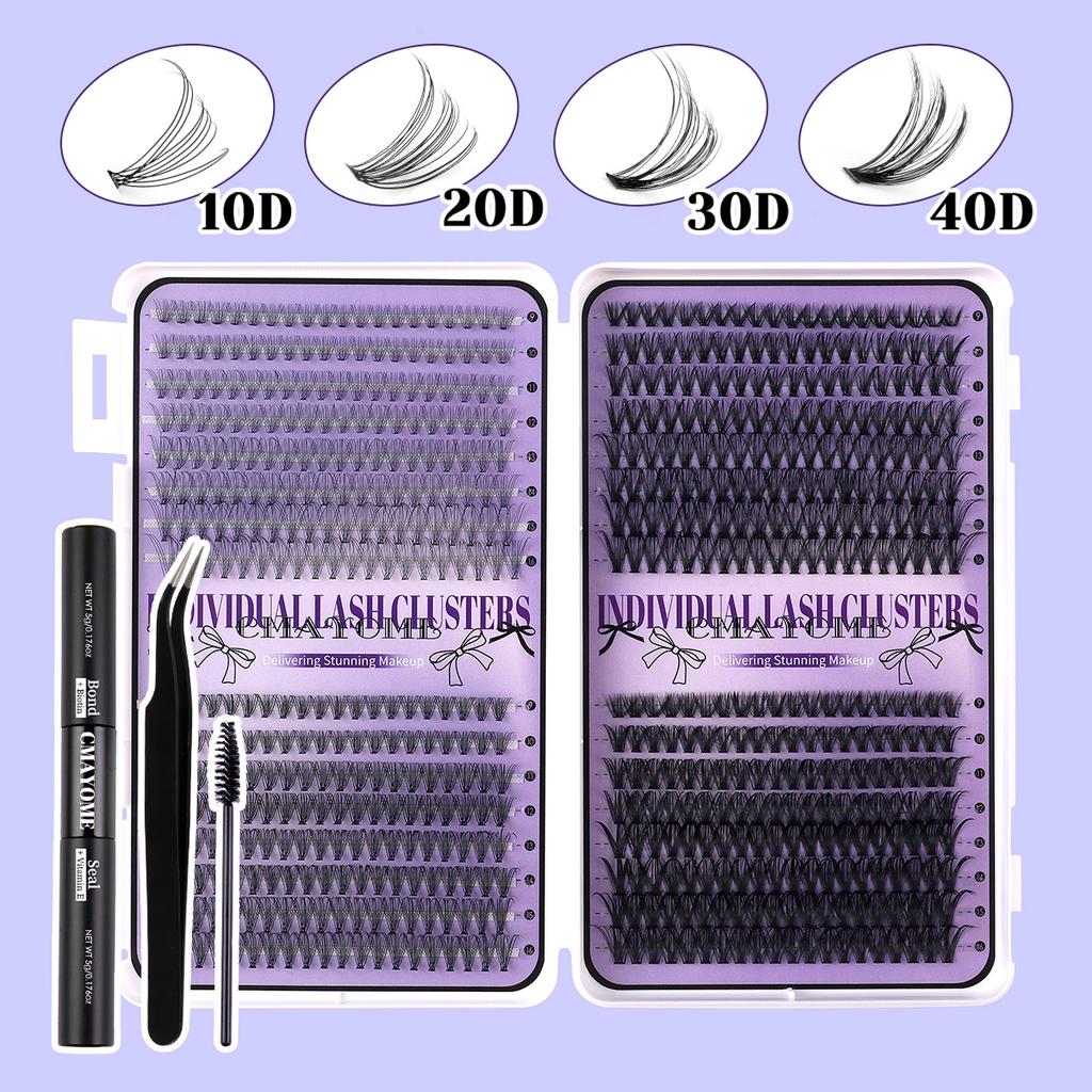 640 Tufts Diy Single Tufts Of False Eyelashes White Box Natural Thick D-Song Segmented Grafting Eyelashes