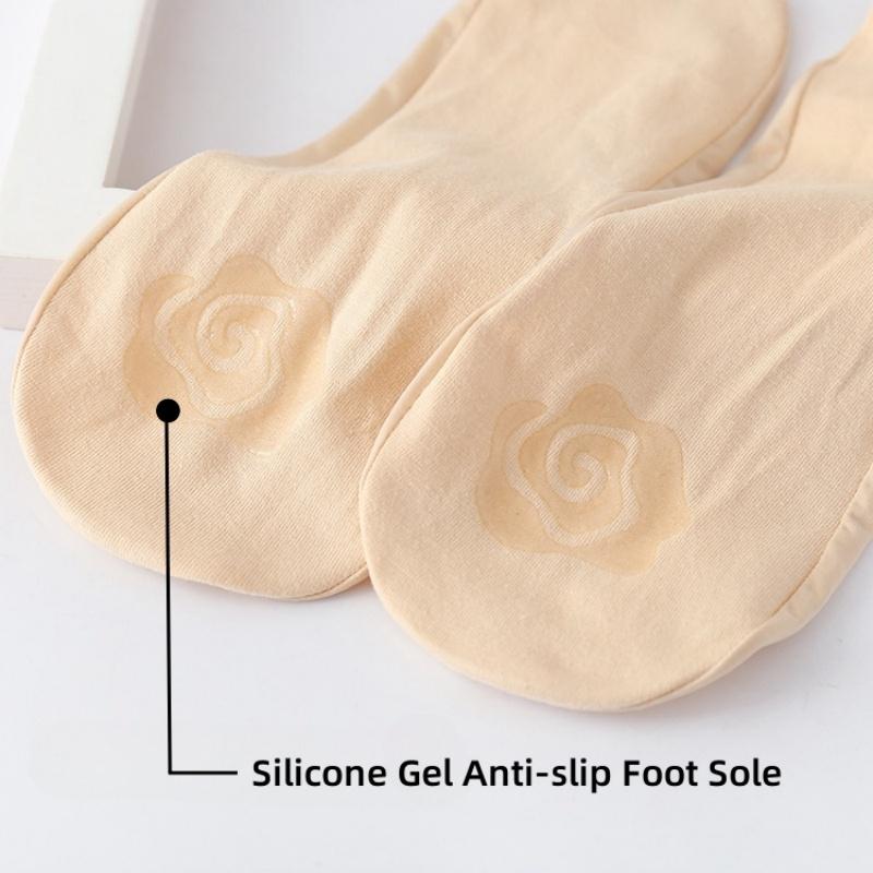 Women's No Show Socks Nylon Ultra Low Cut Non-Slip Thin Liner Socks Invisible Hidden Socks for Flats