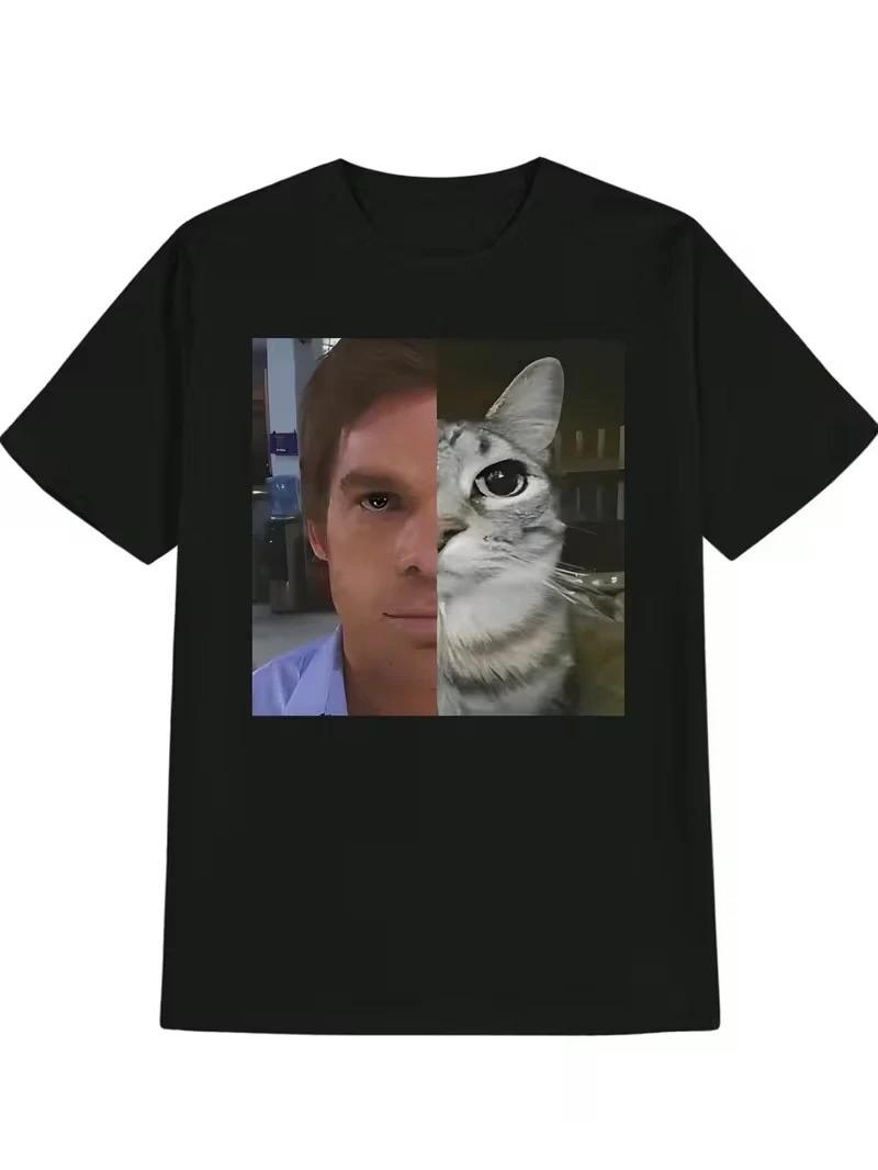Funny Cat Meme Tshirt 3D Printed Fashionable Unisexs Tshirt Short Sleeved Sports Quick Dry Animal Unisexs Tops Tshirts S