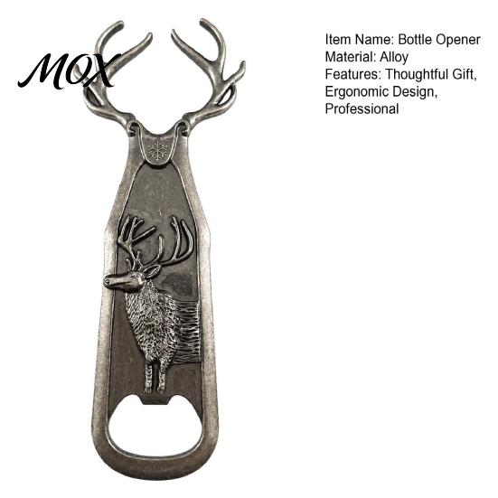 Vintage Metal Bottle Opener Elk Antler Opener, Heavy Duty Retro Beer Unique Holiday Gifts for Men Cap Remover Home Bar, Artistic Kitchen Gadgets