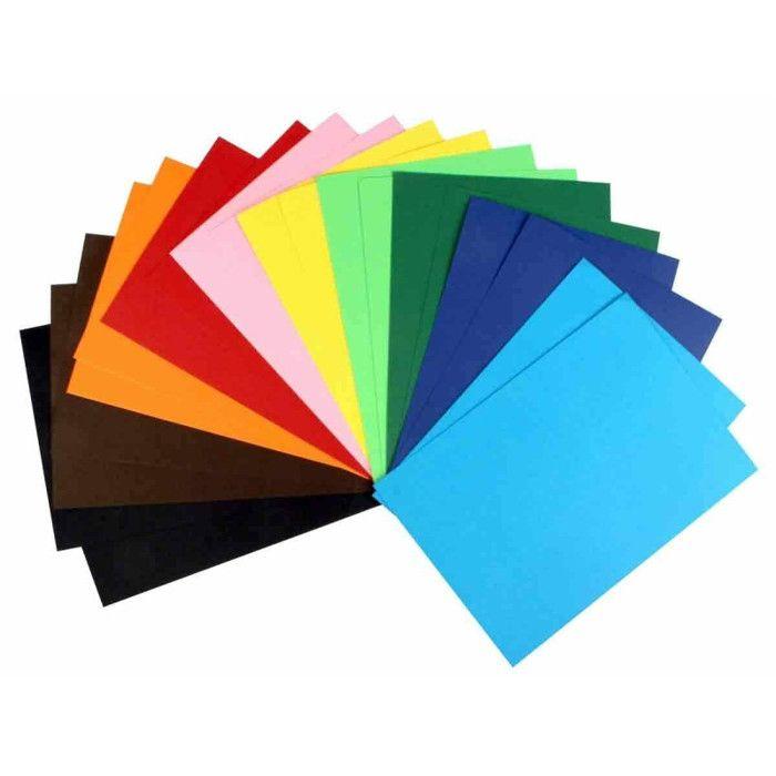 Feuilles de papier couleur A4 - Multicolore - 220 grs - 10 couleurs - Mixte - Créativité illimitée