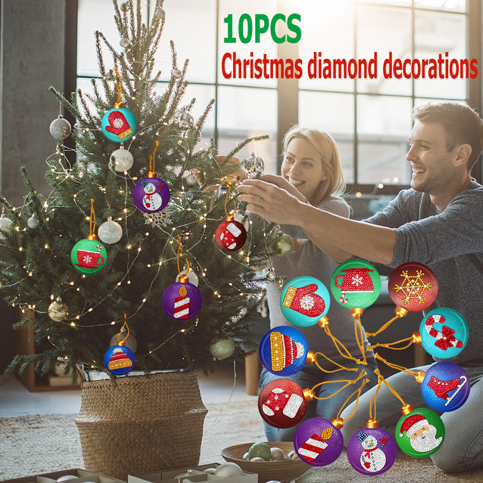 

10pcs Special Shape Drill Christmas Tree Pendant Cute 5D DIY Bulk Diamond Dot Christmas Ornament Exquisite for Christmas Decor China Mainland