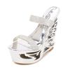 Fashion 14.5cm Glass Drill Waterproof Platform Non-slip Women's Shoes Thick Bottom Sexy Super High Heel Women Sandals LFD