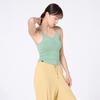 Oz Is Ozti4047 Front Shirred Cotton Modal Camisole - Hunt Green