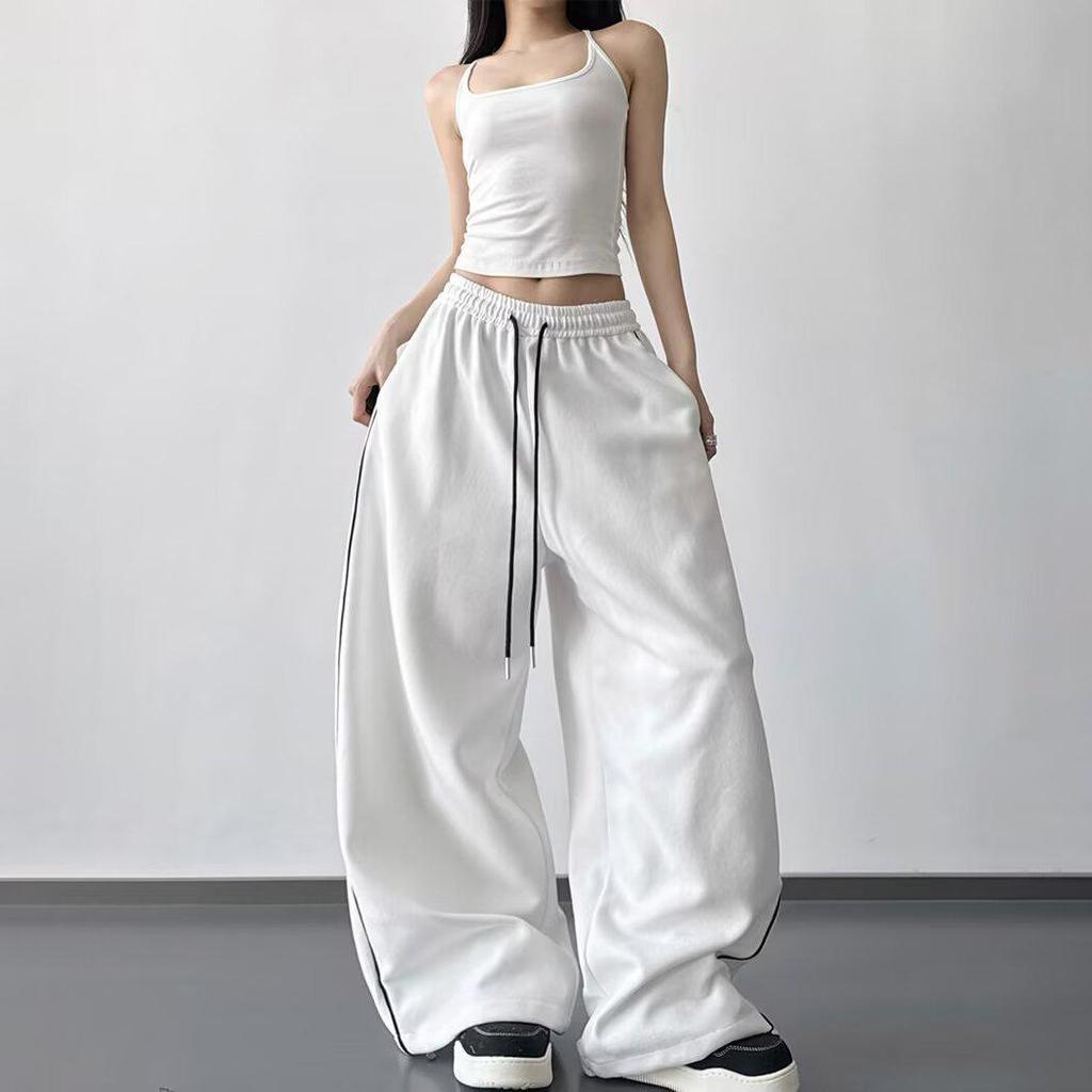 Pantalones de chándal anchos con cordón para mujer - Casual, Adelgazantes y con caída Estilo 2026
