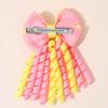 2Pcs Sweet Star Hair Clips Cute Stars Quicksand Tassel Ribbon Curly Bow Hairpin For Baby Girls Children Headdress Accessories