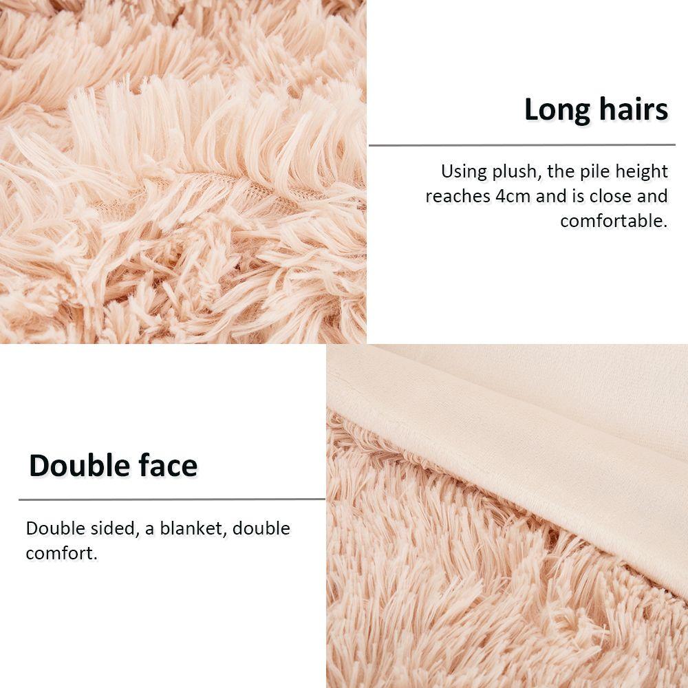 Elegant Super Soft Home Textile Fluffy Rug Long Shaggy Faux Fur Throw Blanket Bed Sofa Blanket