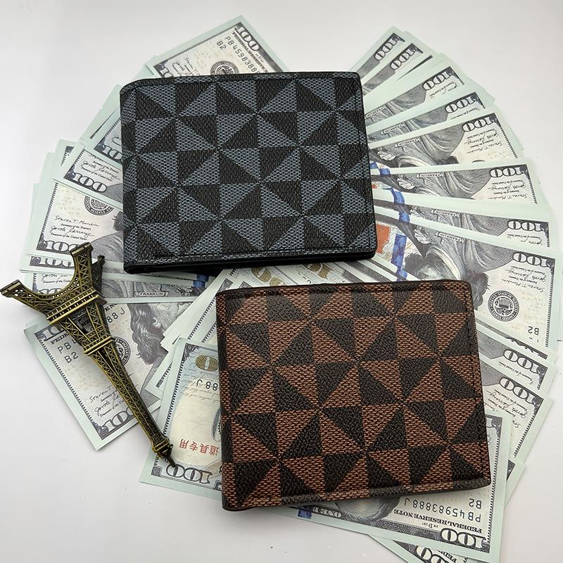 Men's short printed 20% off wallet, new trendy brand simple multi-card wallet change bag