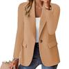 Damen Schlank Geschnitten Einfarbiger Revers-Ein-Knopf-Blazer 2026 Büro-Chic Lässige Jacke