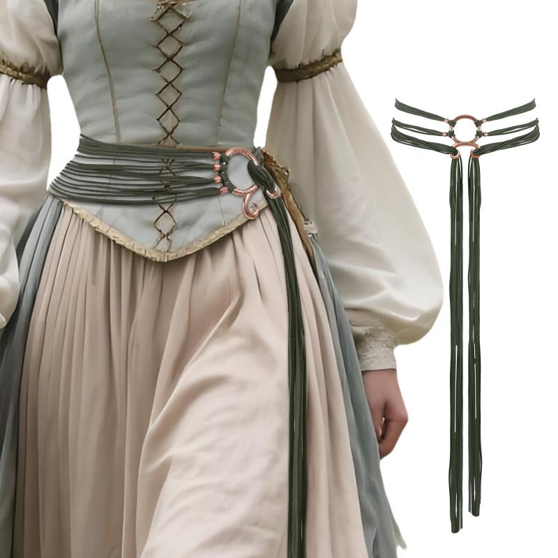 Medieval Long Rope Ring Knotted Belt For Women, Norse Witch Waist Knotted Rope Belt, Viking Renaissance Costume Accessories