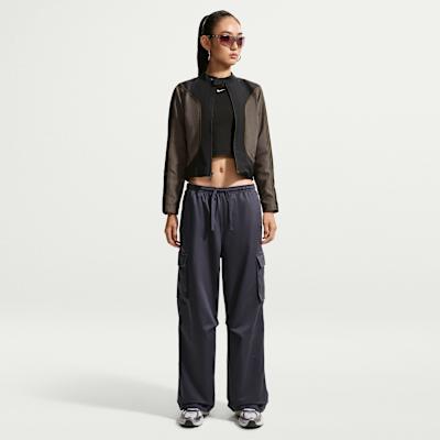 Women's Nike Sportswear Jackets Women's Dark Umber Stand Collar Moderate