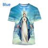 3D Printing Virgin Mary T Shirt For Men Summer Short Sleeved Christian Mother Of God Pattern Tshirts Mens Casual T-Shirt Tops