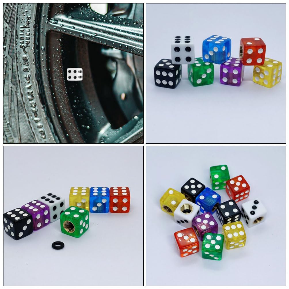 Mipcase Dice Tire Valve Stem Cap 14 Pieces Dice Style