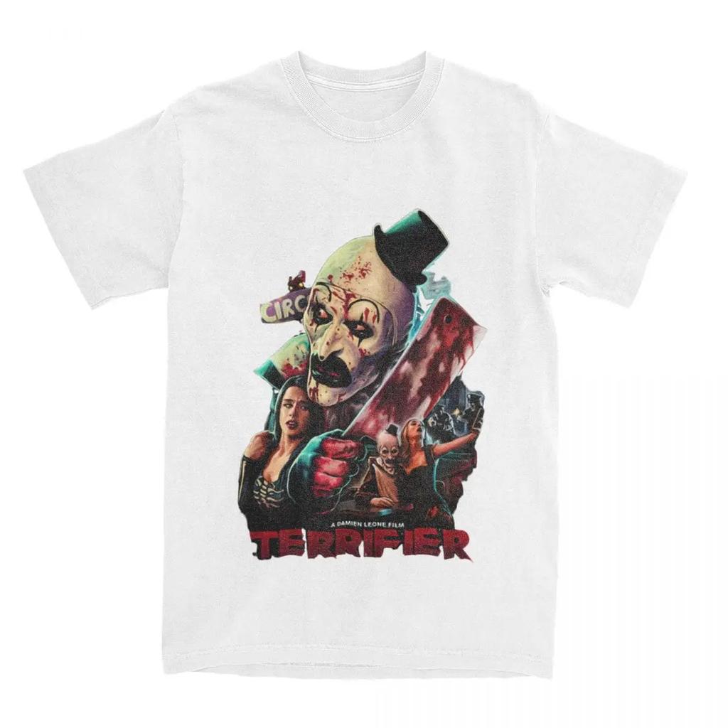 Terrifier Blood T Shirts Horror Movies 100% Cotton Clothes Novelty Short Sleeve Crew Neck Tees Plus Size T-Shirt