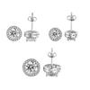 Cubic Zirconia Stud Earrings 1 Carat Diamond Look Earrings Elegant 360° Shiny Jewelry for Daily Wear Party Gift