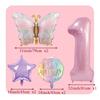 7 Pcs Pink Butterfly Balloon Set Shower Anniversary Decoration Foil Number Balloon 32 Inch Birthday Party Wedding Balloons Gift