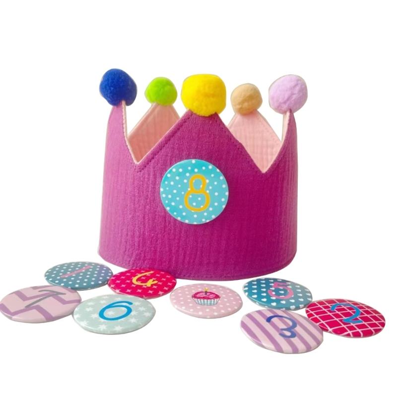 Schönes Design Wiederverwendbarer Geburtstagshut Krone für Kinder Happy Birthday Hut Baby Geburtstag Foto Requisiten Geburtstagsparty Deko-