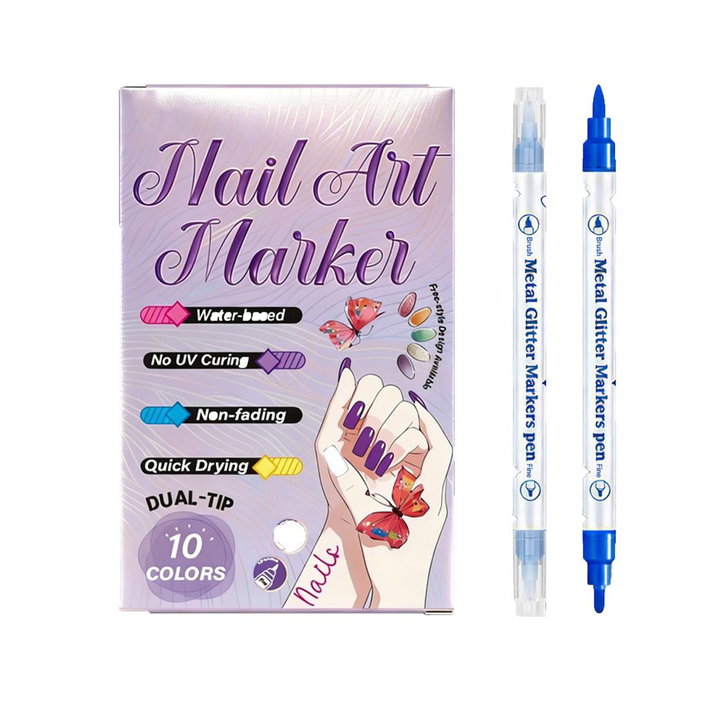 Drawing Pen Nail Painting Pen DIY Quick-drying Colored Pen For Drawing Flowers And Outlining 10 Colors36ml