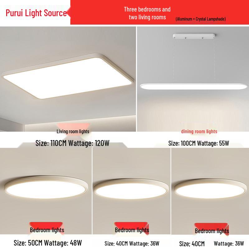 Ultra-Thin Minimalist Ceiling Light with Full Spectrum Eye Protection for Living Room or Bedroom