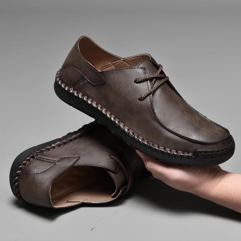 Brand Autumn Retro Loafers Men's High Quality Loose Men's Shoes Large Size 38-46 Casual Shoes Outdoor Comfortable Hiking Shoes