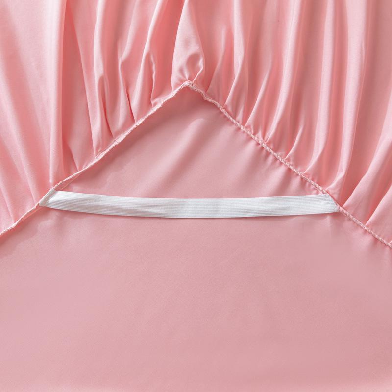 Korean Skin-Friendly Bed Skirt: Brushed Solid Color, Four Seasons, Anti-Pill, Fade & Shrink Resistant