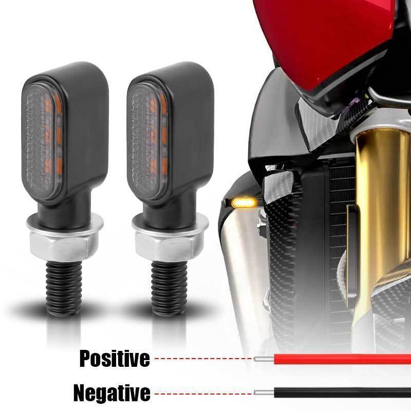 1 Pair Motorcycle Led Mini Turn Signal Light Blinker Indicator Dc 12v Aluminum Alloy E-bike Side
