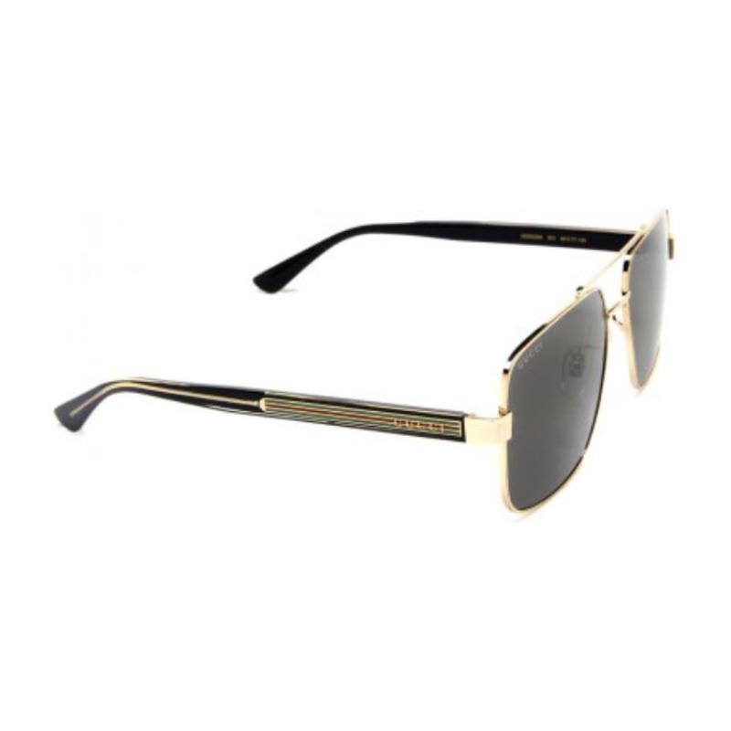 GUCCI Monogram Irregular Sunglasses Men's Gold