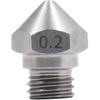 5Pcs MK10 Stainless Steel Nozzle Compatible with 3D Printer Parts 0.2 0.3 0.4 0.5 0.6 0.8 1.0mm 1.75mm Filament M7 Thread Nozzles (Size : 1.75mm