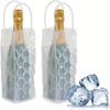 1pc Portable Folding Ice Bag for Wine Bottles - PVC Cold Retention for Travel, Parties, Champagne Cooler