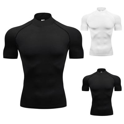 Herren Lauf-T-Shirts Sommer Basketball Kompressionsshirts Herren Trikot Sportbekleidung Herren Jogging Schnelltrocknend Stehkragen Fitness Tops