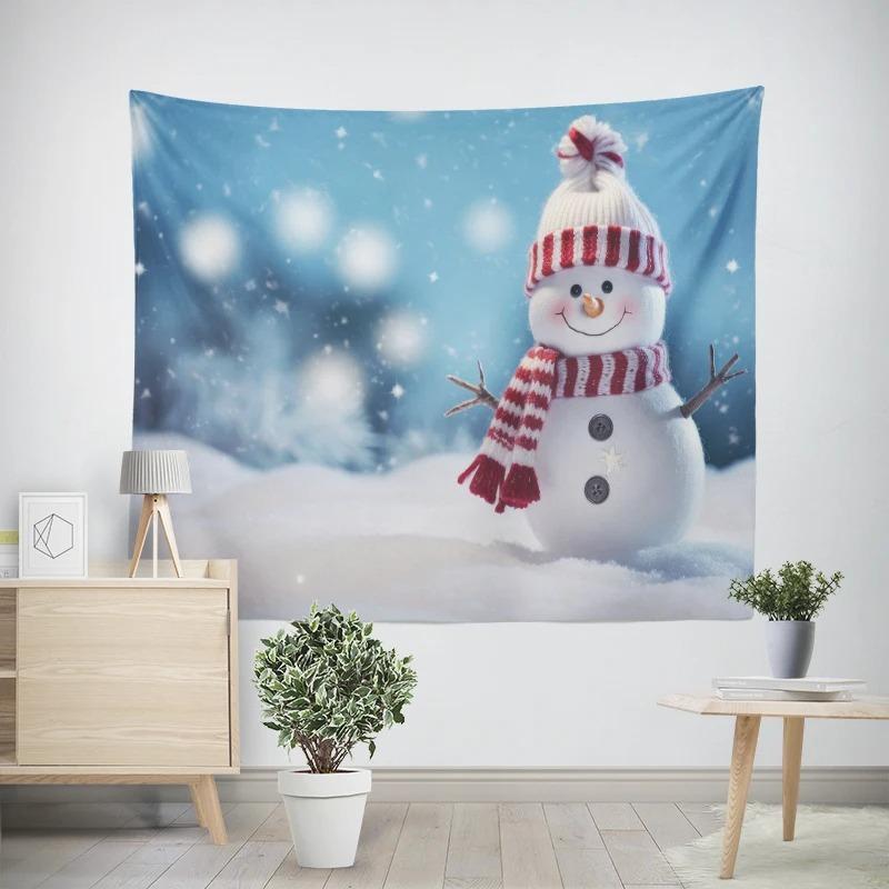 Новогодний рождественский милый узор снеговика для гостиной и спальни — фото 14