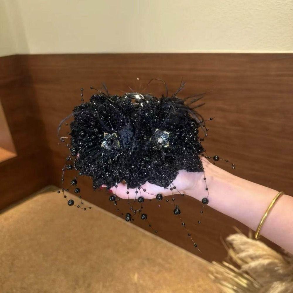 Plastic Hair Claw Sequin Flower Hairgrips Elegant Crab Hair Clips  Women