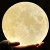 Nordic 3D printing moon chandelier simple children's room bedroom lamp restaurant decoration romantic planet small chandelier